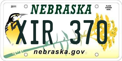 NE license plate XIR370