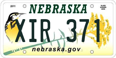 NE license plate XIR371