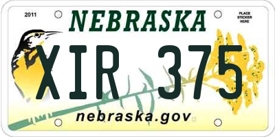 NE license plate XIR375