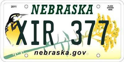 NE license plate XIR377