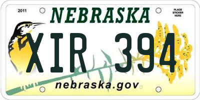 NE license plate XIR394
