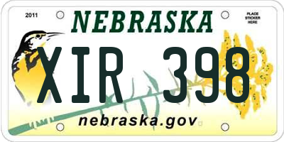 NE license plate XIR398