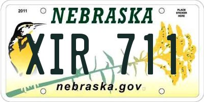 NE license plate XIR711