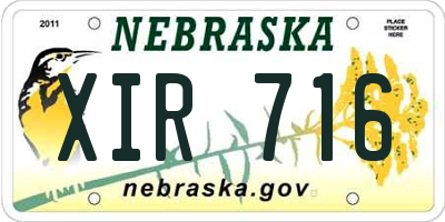 NE license plate XIR716