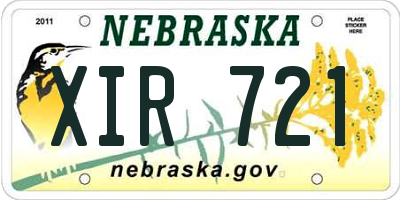 NE license plate XIR721