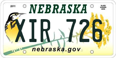 NE license plate XIR726