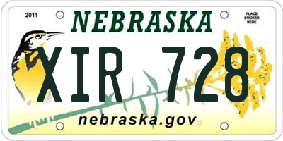 NE license plate XIR728