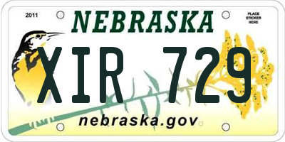 NE license plate XIR729