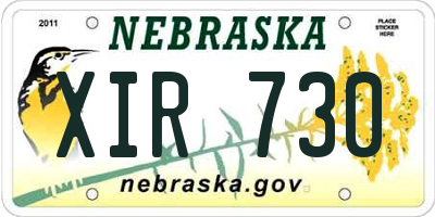 NE license plate XIR730