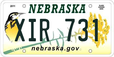 NE license plate XIR731