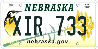 NE license plate XIR733