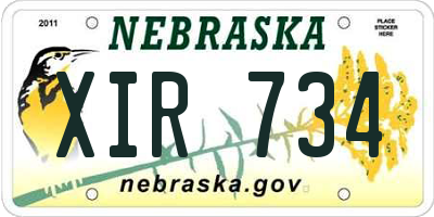 NE license plate XIR734