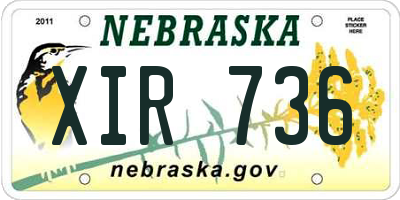 NE license plate XIR736