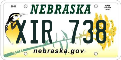 NE license plate XIR738
