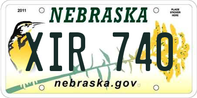 NE license plate XIR740