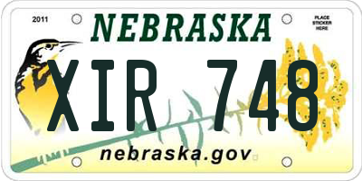 NE license plate XIR748