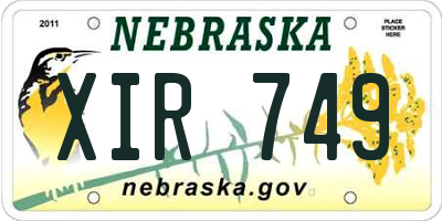 NE license plate XIR749