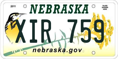 NE license plate XIR759
