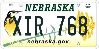 NE license plate XIR768