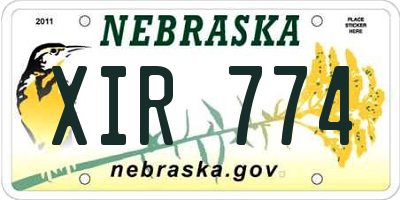 NE license plate XIR774