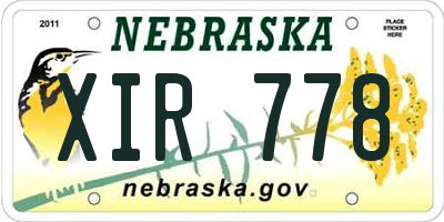 NE license plate XIR778