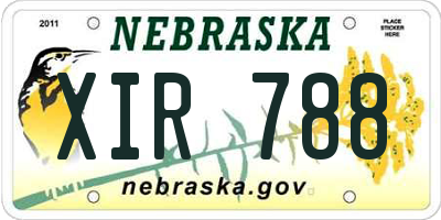 NE license plate XIR788