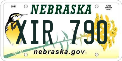 NE license plate XIR790