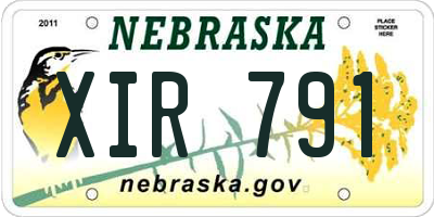 NE license plate XIR791