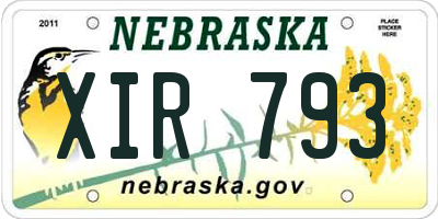 NE license plate XIR793