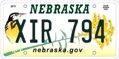 NE license plate XIR794