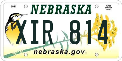 NE license plate XIR814