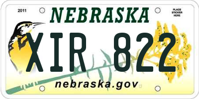 NE license plate XIR822