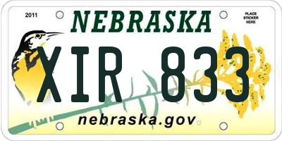 NE license plate XIR833