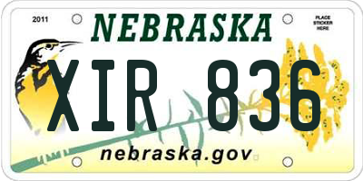 NE license plate XIR836