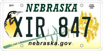 NE license plate XIR847