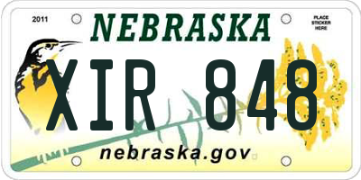 NE license plate XIR848