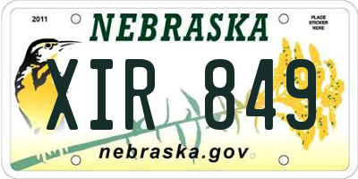 NE license plate XIR849