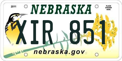 NE license plate XIR851