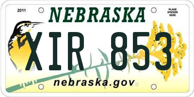 NE license plate XIR853