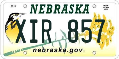 NE license plate XIR857