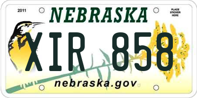 NE license plate XIR858