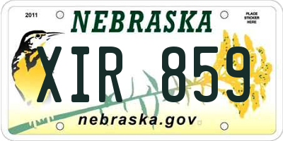 NE license plate XIR859