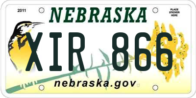 NE license plate XIR866