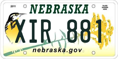 NE license plate XIR881