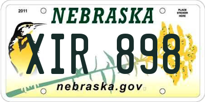 NE license plate XIR898