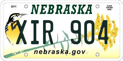 NE license plate XIR904