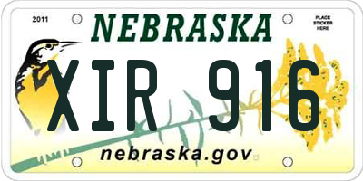 NE license plate XIR916