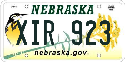 NE license plate XIR923