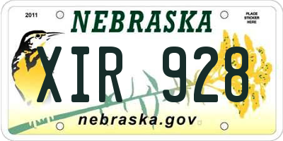 NE license plate XIR928