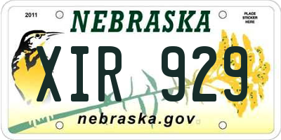 NE license plate XIR929